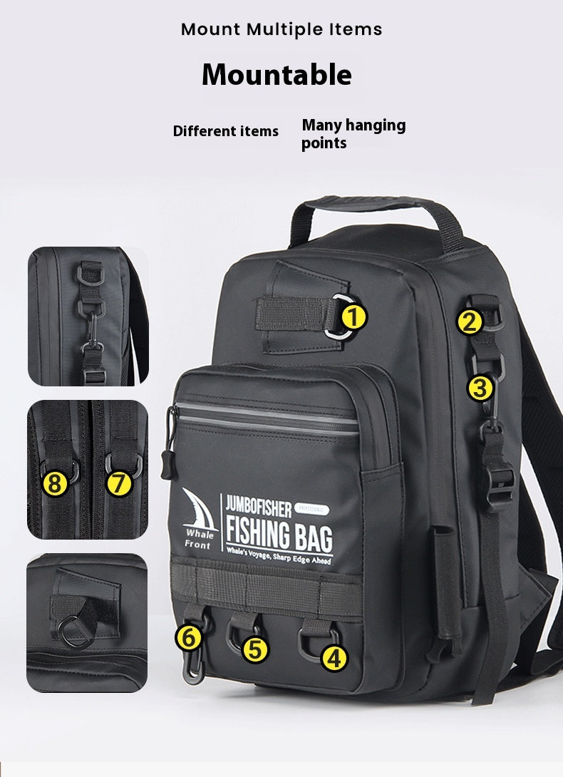 Large Capacity Lure Bag Wholesale, Can Insert Lure Rod, Multifunctional Fishing Backpack, Single Shoulder Bag, 3-Layer Storage
