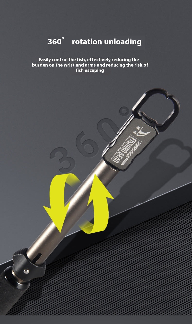 Wholesale Aluminum Alloy Multifunctional Fish Control Device Push Type Extended Fish Control Clip Lure Big Fish Clip with Rotating Unloading