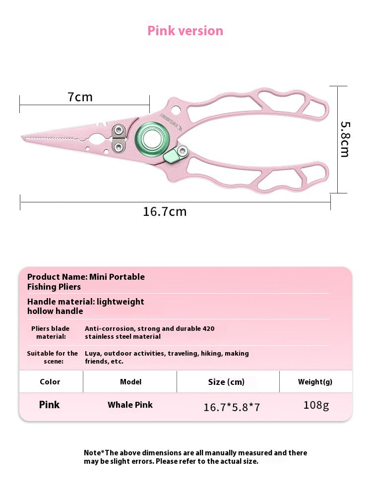 Stainless Steel Integrated Lure Pliers Multi-Functional Fishing Lure Pliers Fish Control Fishing Bait Change Line Cutting Ring Opening Fishing Gear