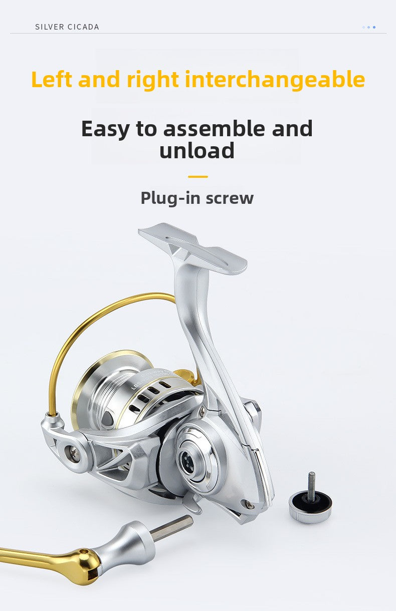 3+1 Gapless Lure Spinning Reel Metal Line Cup Long Casting Fishing Reel Universal Reel Fishing Reel Sea Rod Reel YC