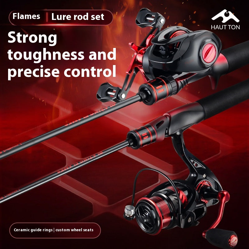 Lure Rod Full Set 1.68m Fishing Rod Set with Baitcasting Reel Gun Handle Fishing Rod Straight Handle UL Micro Rod Horse Mouth Rod