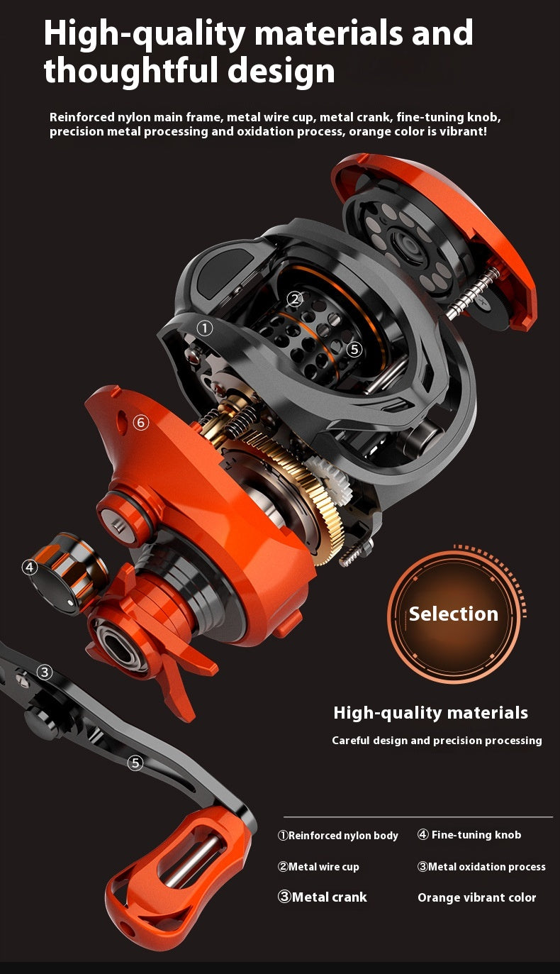 Long Casting Lure Baitcasting Reel Wholesale 7+1 Bearing 7.2:1 Gear Ratio Fishing Reel Micro Fishing Reel Sea Rod Reel
