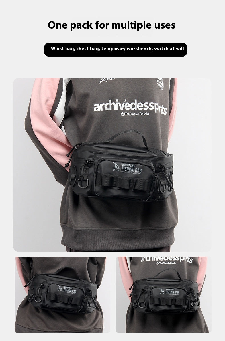 Waterproof Lure Waist Bag Wholesale Multifunctional Outdoor Fishing Bag Shoulder Bag Large Capacity Single Shoulder Crossbody Lure Bag