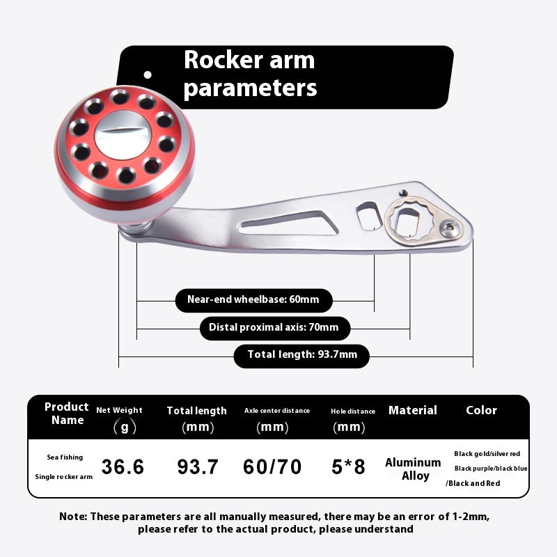 Water Drop Wheel Modified Metal Single Crank Handle Drum Wheel Single Crank Arm Fishing Wheel Spherical Grip Ball 36.6g New Product