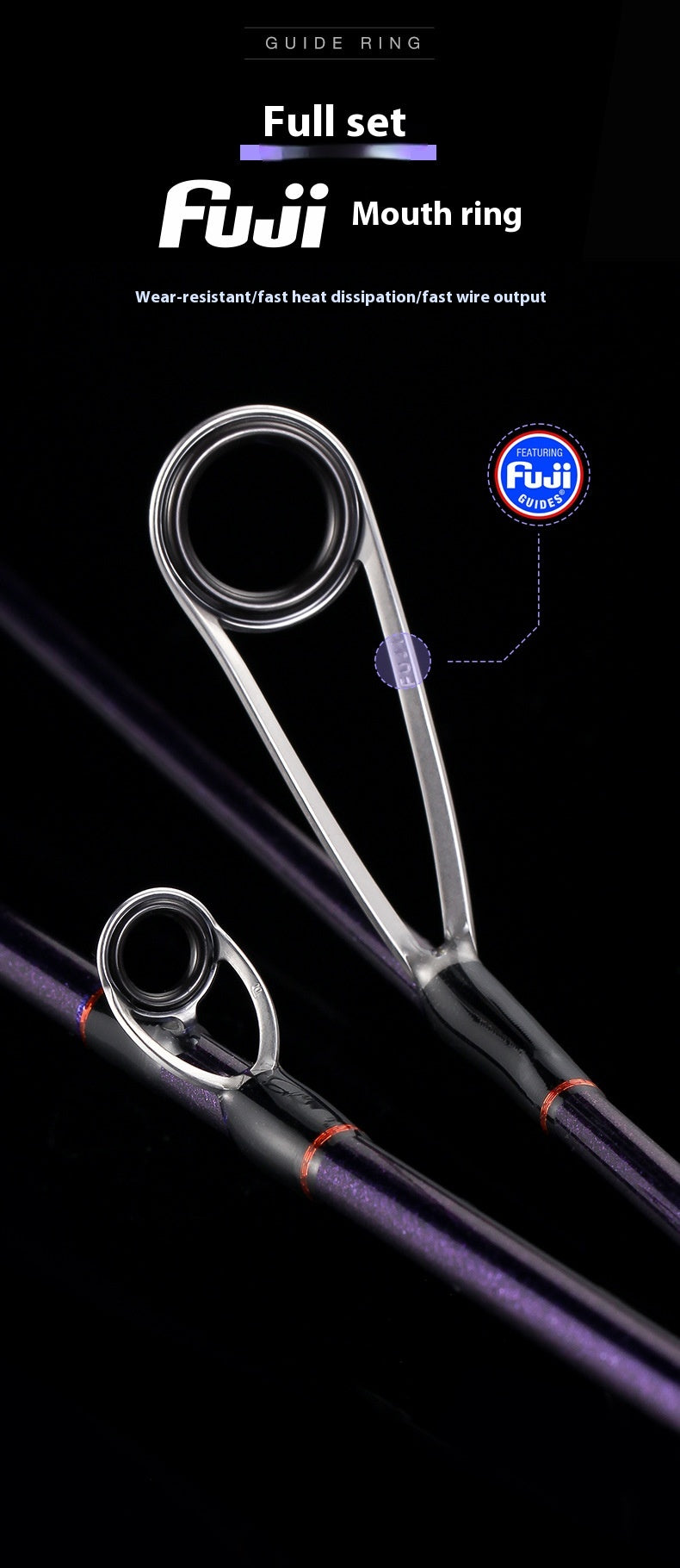 Full Fuji O-Ring Lure Rod Full Carbon Handle UL Adjustable Micro Bait Fishing Rod Sound Wheel Seat Cap Fishing Rod