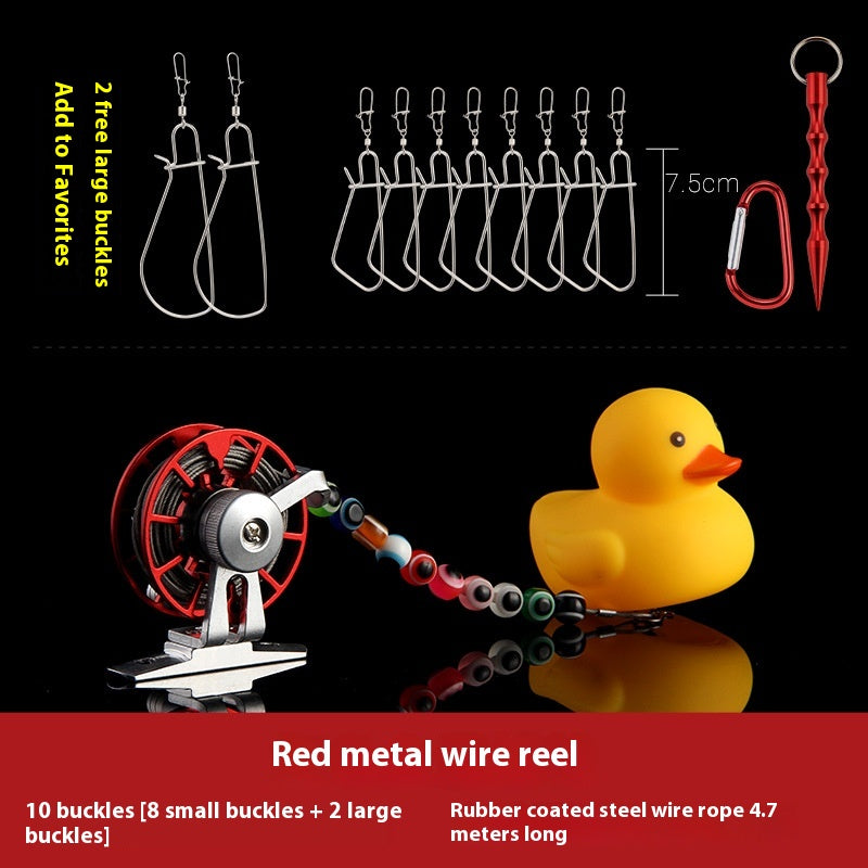 Haodun Little Yellow Duck Live Fish Clip Wholesale Metal Stainless Steel Lure Live Fish Clip Set Fish Lock Clip Fish Clip Wheel Fishing Clip