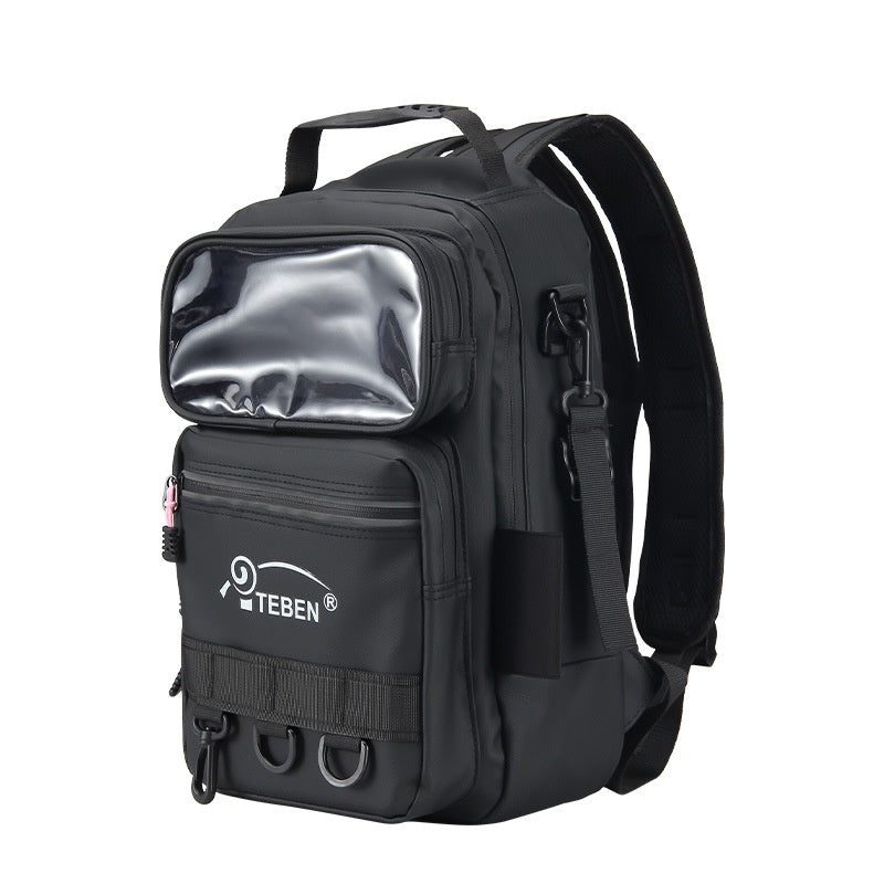 Multifunctional Lure Backpack Waterproof Outdoor Bag Rod Insert Fishing Bag Large Capacity Chest Bag Single Shoulder Bag