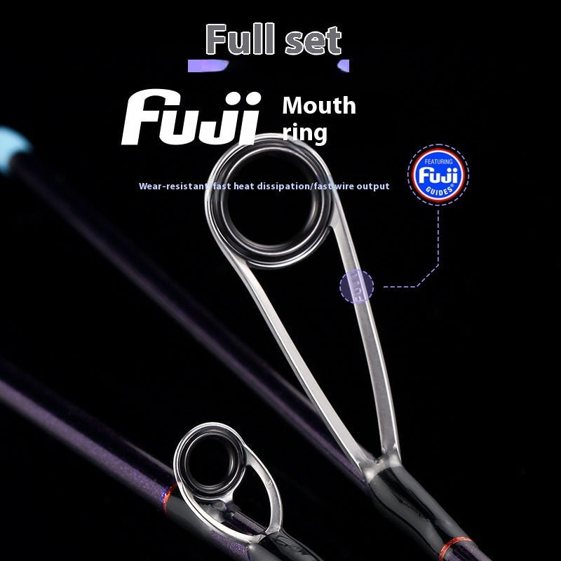 Full Fuji O-Ring Lure Rod Full Carbon Handle UL Adjustable Micro Bait Fishing Rod Sound Wheel Seat Cap Fishing Rod