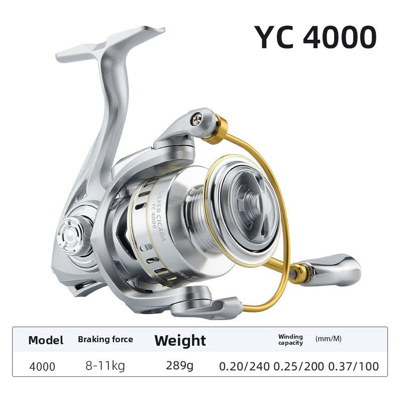 3+1 Gapless Lure Spinning Reel Metal Line Cup Long Casting Fishing Reel Universal Reel Fishing Reel Sea Rod Reel YC