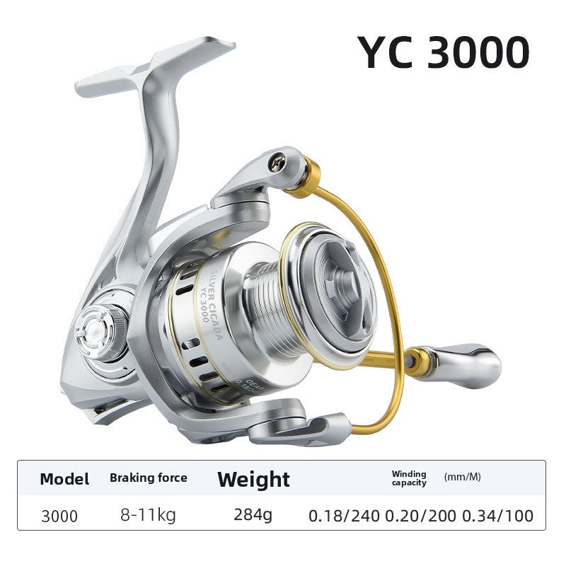 3+1 Gapless Lure Spinning Reel Metal Line Cup Long Casting Fishing Reel Universal Reel Fishing Reel Sea Rod Reel YC
