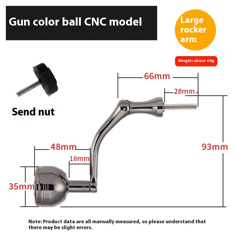 Wholesale Spinning Wheel Metal Crank Arm Metal Spherical Modified Crank Fishing Wheel Single Double Crank Accessories Grip Ball