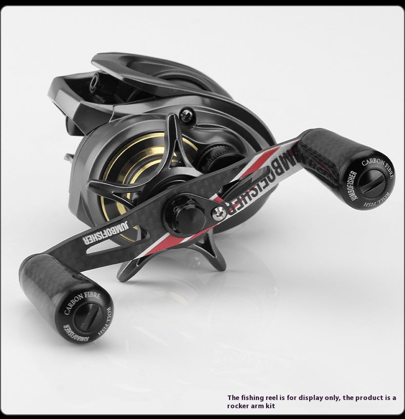 Jingfeng Carbon Water Drop Wheel Crank Arm Only 30g with Carbon Grip Ball, Modifiable DIY Accessories Fishing Wheel Crank Arm with Bearing