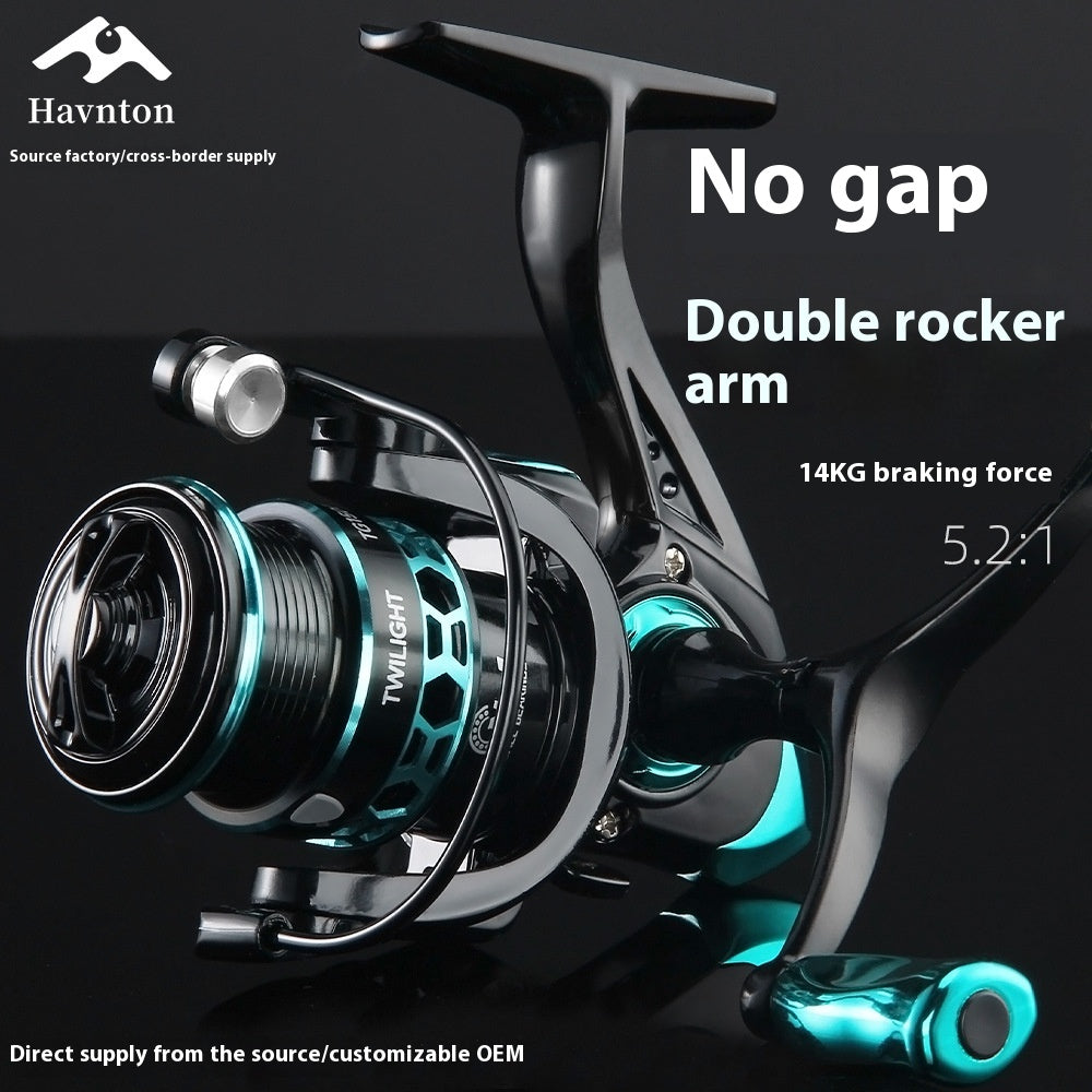 Gap-Free Long Casting Lure Spinning Reel Double Handle Squid Reel Micro Fishing Reel 5.2:1 Casting Reel Fishing Reel