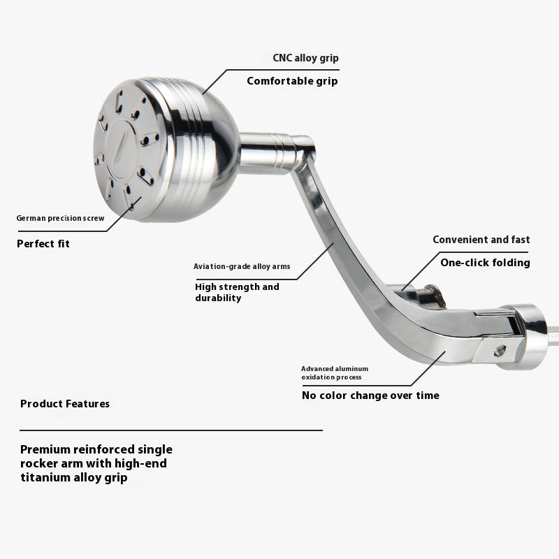 Wholesale Spinning Wheel Metal Crank Arm Metal Spherical Modified Crank Fishing Wheel Single Double Crank Accessories Grip Ball