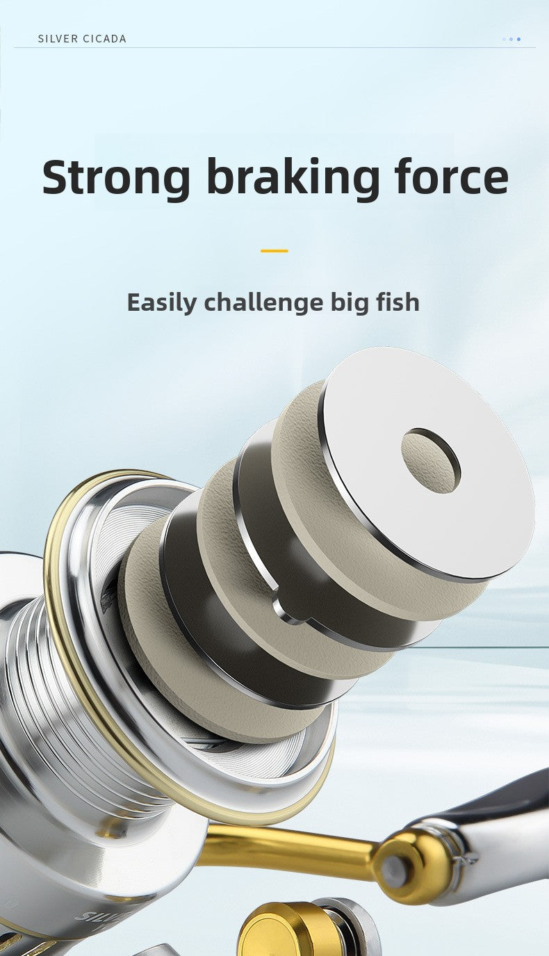 3+1 Gapless Lure Spinning Reel Metal Line Cup Long Casting Fishing Reel Universal Reel Fishing Reel Sea Rod Reel YC