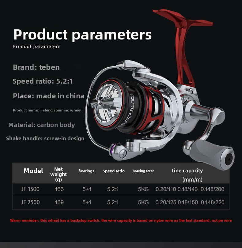 Jifeng Spinning Reel Wholesale 25 New Models Lure Carbon Fishing Reel Only 166g Micro Fishing Reel 5+1 Bearings