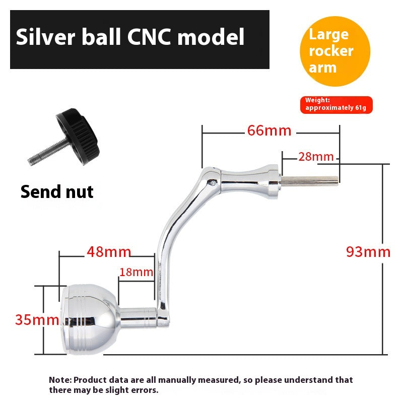 Wholesale Spinning Wheel Metal Crank Arm Metal Spherical Modified Crank Fishing Wheel Single Double Crank Accessories Grip Ball