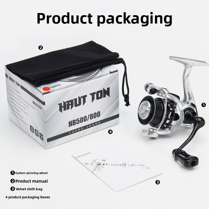 Carbon Micro Spinning Wheel 500 Model Fishing Reel 800 Lure Reel Wholesale Fishing Reel Gapless Fishing Line Reel HB