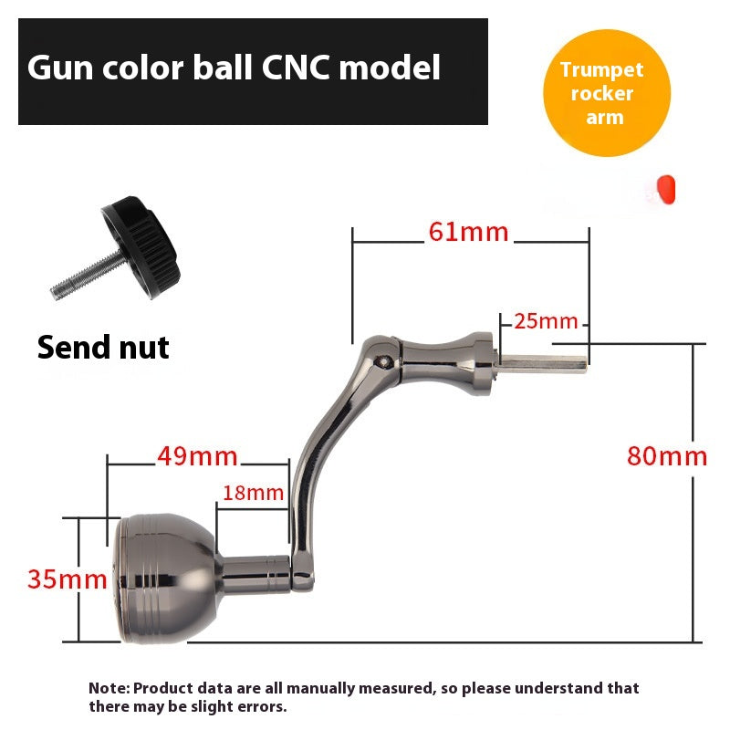Wholesale Spinning Wheel Metal Crank Arm Metal Spherical Modified Crank Fishing Wheel Single Double Crank Accessories Grip Ball