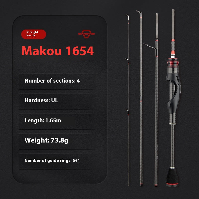Full Set Fuji O-Ring Four-Section Micro Rod UL Ultra-Soft Multi-Section Lure Rod Teben Xiaosi Four-Mouth Rod 68g