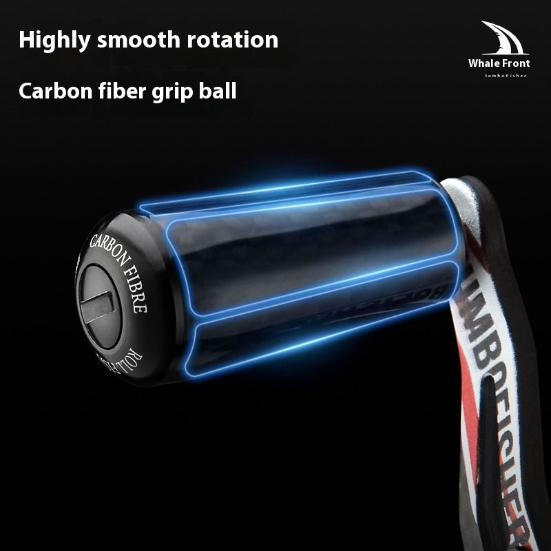 Jingfeng Carbon Water Drop Wheel Crank Arm Only 30g with Carbon Grip Ball, Modifiable DIY Accessories Fishing Wheel Crank Arm with Bearing