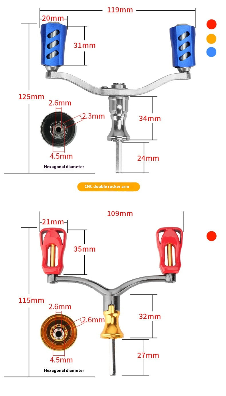 Wholesale Spinning Wheel Metal Crank Arm Metal Spherical Modified Crank Fishing Wheel Single Double Crank Accessories Grip Ball