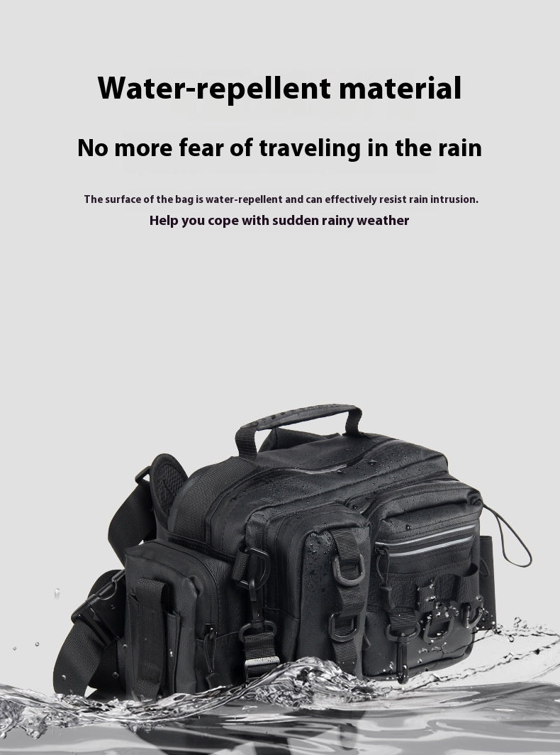 Waterproof Large Capacity Lure Bag Multi-Functional Rod Insert Backpack Outdoor Fishing Bag Single Shoulder Crossbody Bag
