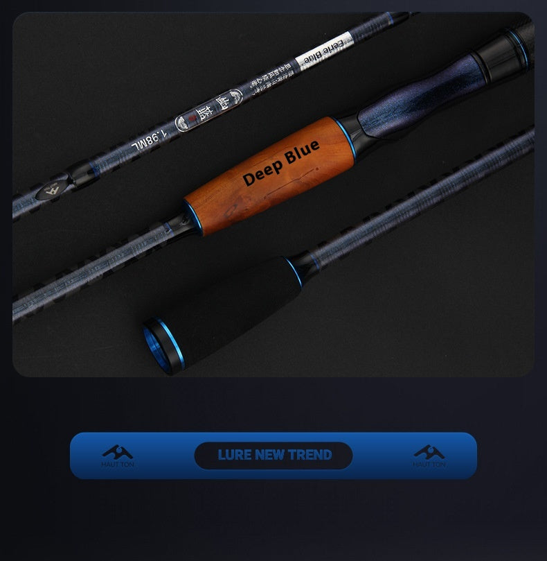 Full Fuji O-Ring ML Hardness 1.98m Long Casting Lure Rod Solid Wood Handle Cross Carbon Swordfish Rod Wholesale