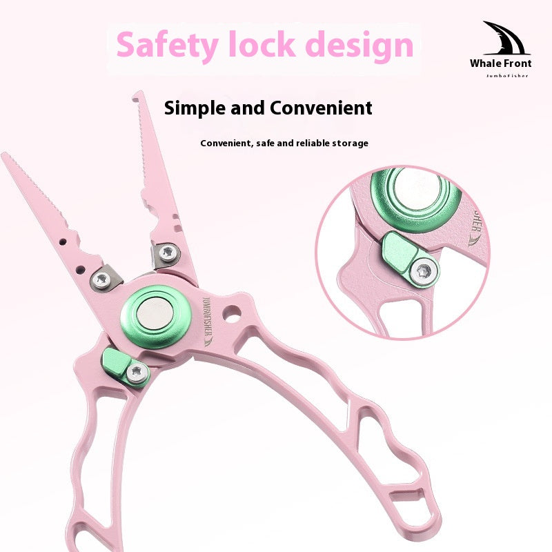 Stainless Steel Integrated Lure Pliers Multi-Functional Fishing Lure Pliers Fish Control Fishing Bait Change Line Cutting Ring Opening Fishing Gear