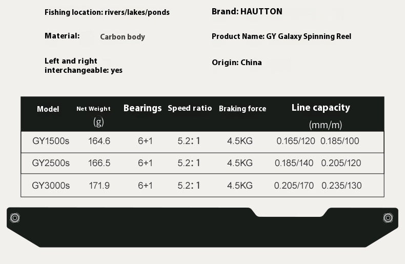 Micro Spinning Wheel Carbon Body Only 165g Long Casting Lure Fishing Reel 6+1 Bearing Screw-in Fishing Reel