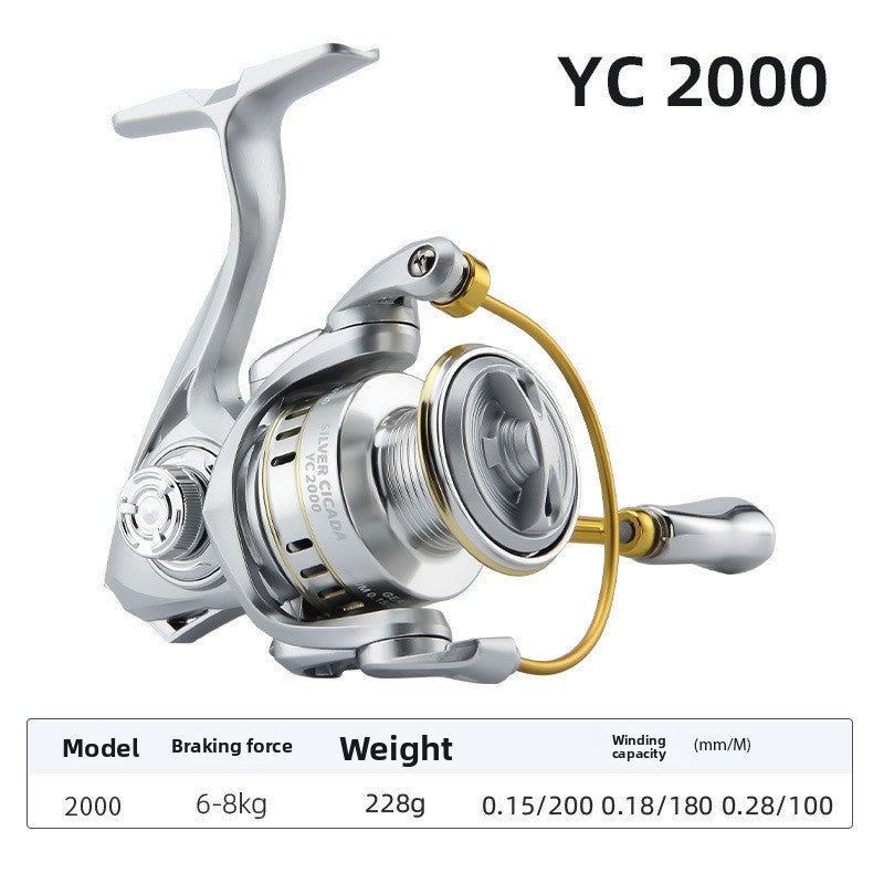 3+1 Gapless Lure Spinning Reel Metal Line Cup Long Casting Fishing Reel Universal Reel Fishing Reel Sea Rod Reel YC