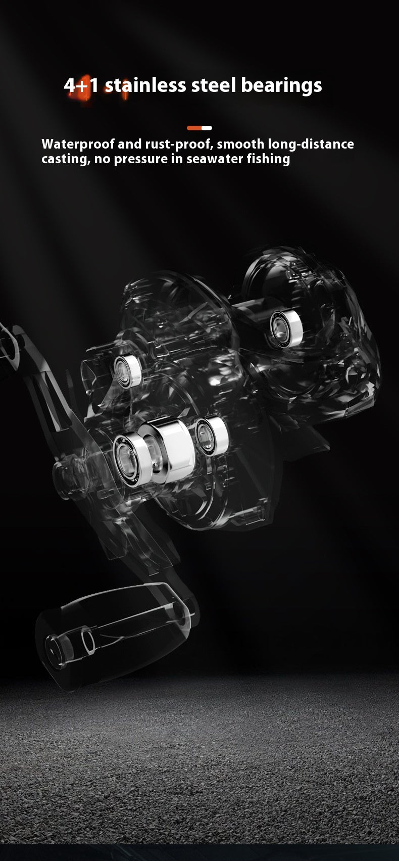 Waterproof Metal Baitcasting Reel with Drag Alarm 8.1:1 High Speed Ratio Black Fishing Reel Deep Line Cup Fishing Reel
