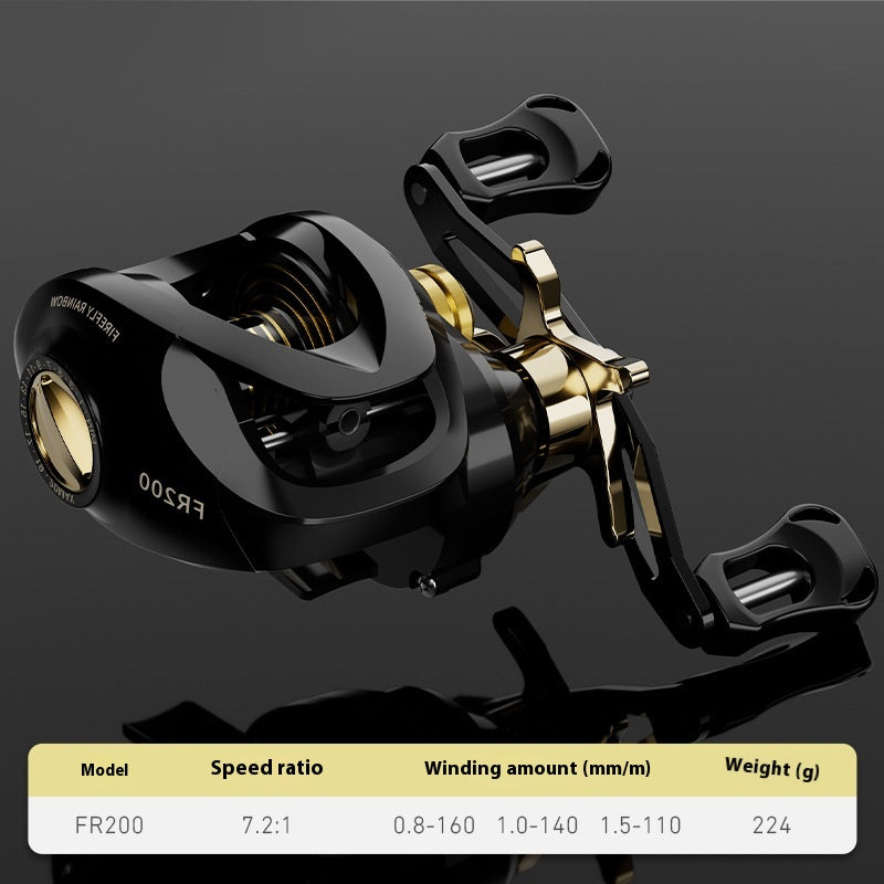 Electroplated Universal Water Drop Reel Lure Casting Fishing Reel with Drag Alarm 7.2:1 Metal Fishing Reel
