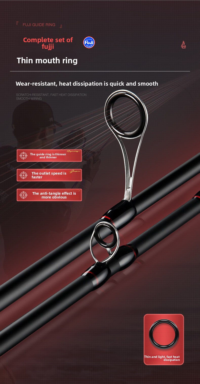 Haodun Full Fuji O-Ring Carbon Micro Lure Rod with Sound Wheel Seat 1.68m UL Fishing Rod Long Casting Fishing Rod