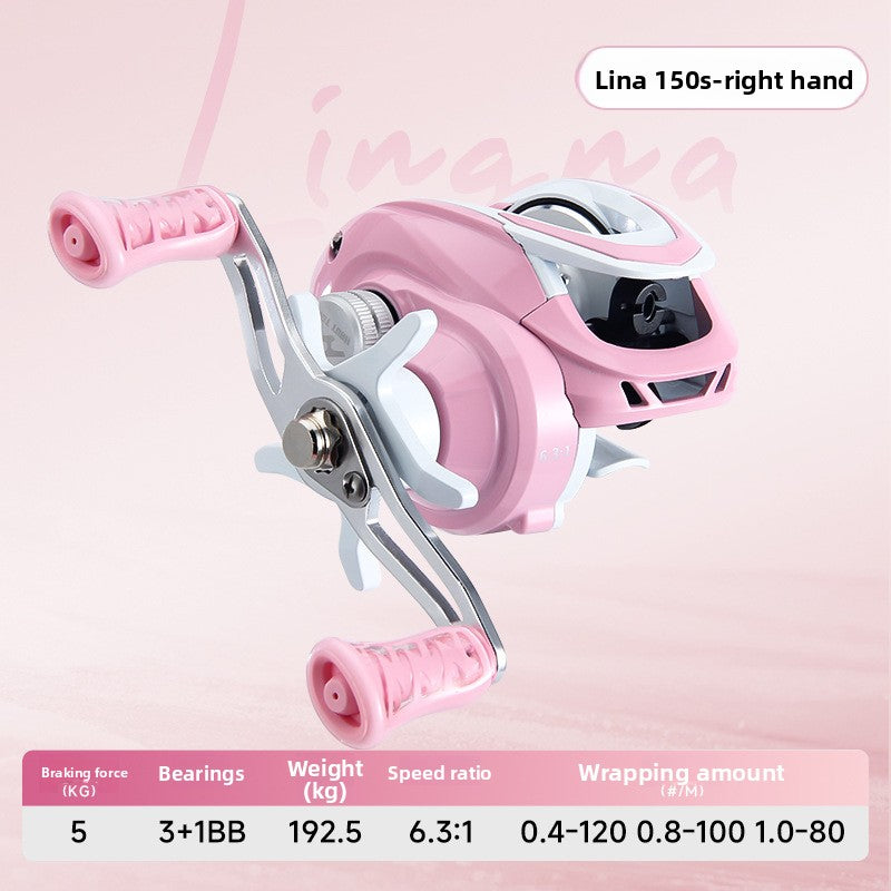 Macaron Pink Water Drop Reel Wholesale Long Casting Fishing Reel Temu with Drag Alarm Micro Fishing Reel 6.3:1