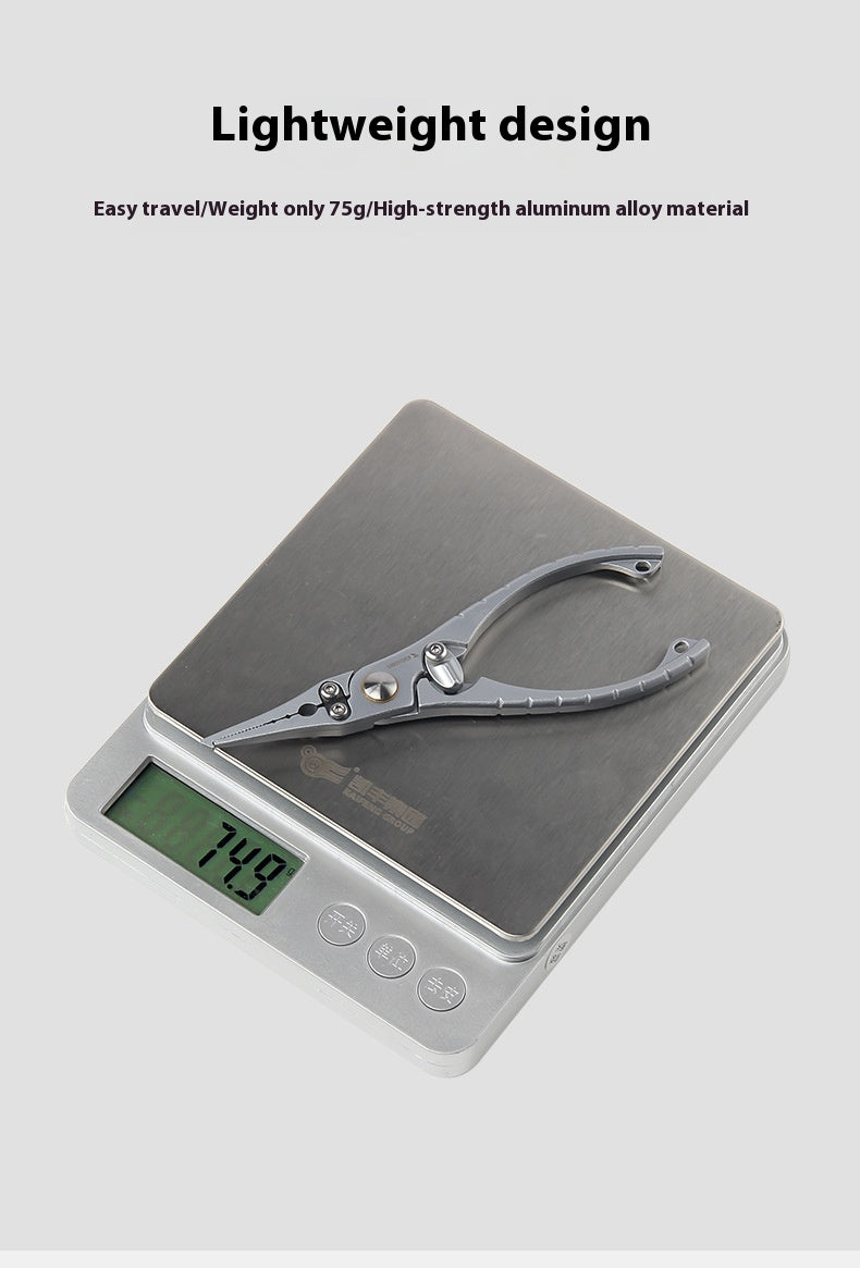Multifunctional Micro Lure Pliers with Anti-Lost Rope, Rust-Resistant Aluminum Alloy Pliers for Hook Removal, Ring Opening, and Lead Pressing Lure Pliers