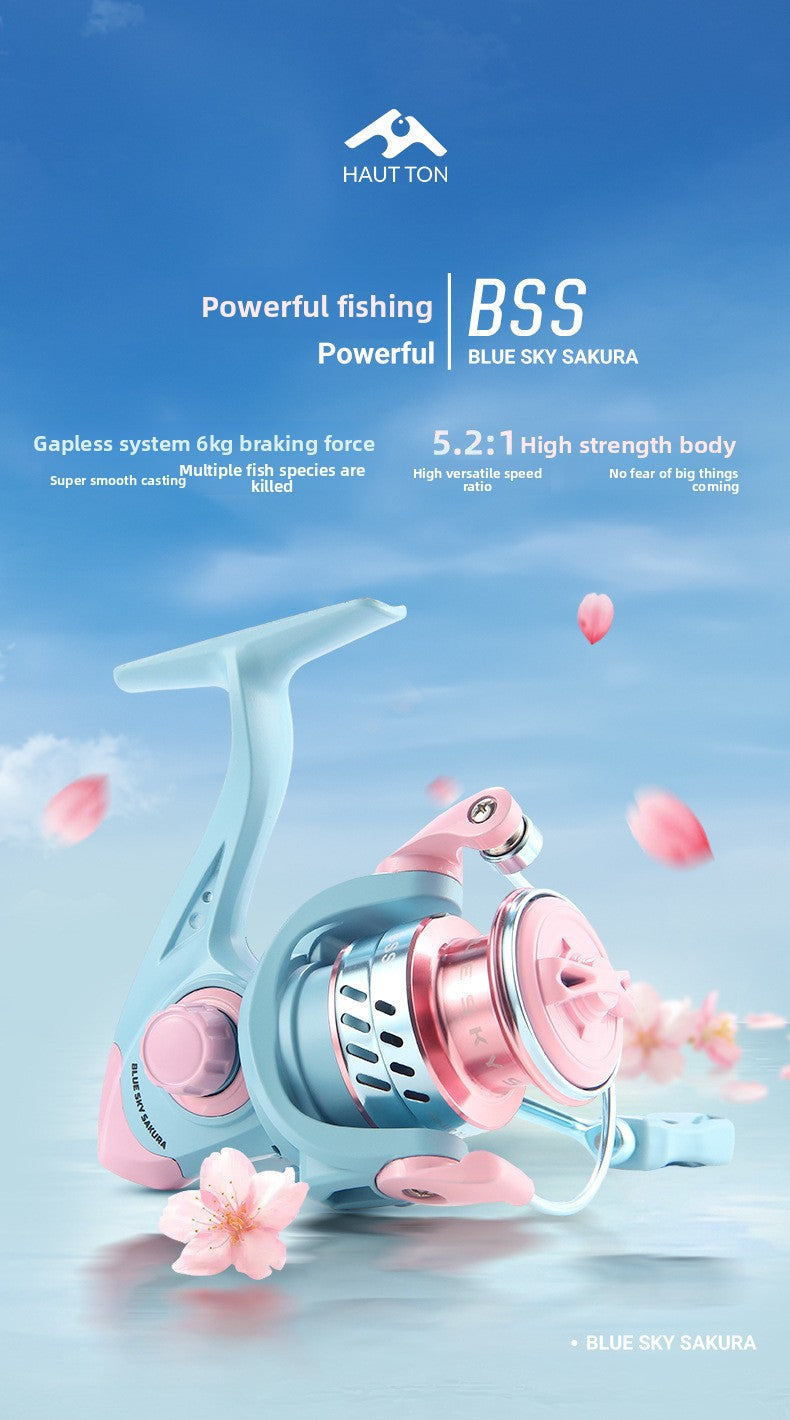Macaron Spinning Wheel Micro Fishing Reel Wholesale Shallow Line Cup 1500S Fishing Reel Gapless Lure Reel 5.2:1
