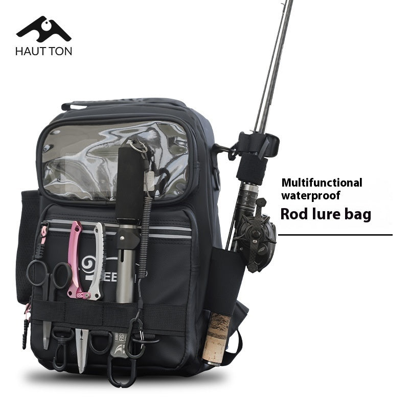 Multifunctional Lure Backpack Waterproof Outdoor Bag Rod Insert Fishing Bag Large Capacity Chest Bag Single Shoulder Bag