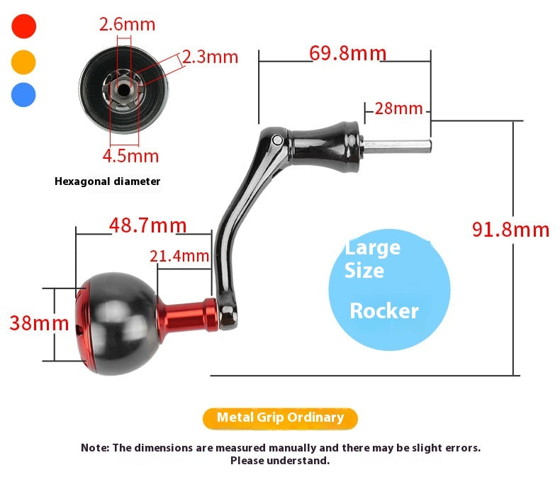 Wholesale Spinning Wheel Metal Crank Arm Metal Spherical Modified Crank Fishing Wheel Single Double Crank Accessories Grip Ball