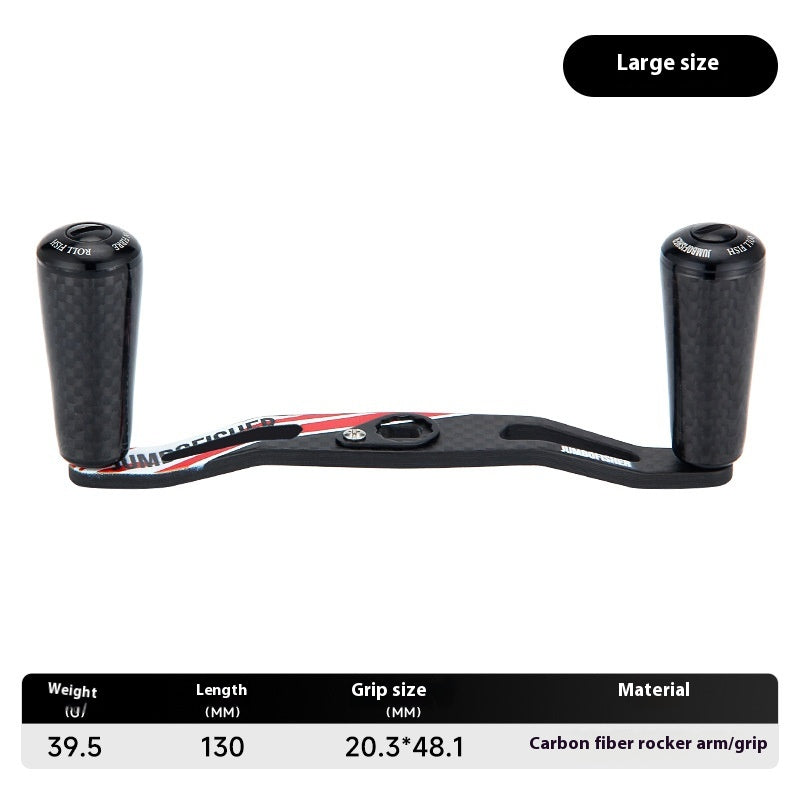 Jingfeng Carbon Water Drop Wheel Crank Arm Only 30g with Carbon Grip Ball, Modifiable DIY Accessories Fishing Wheel Crank Arm with Bearing