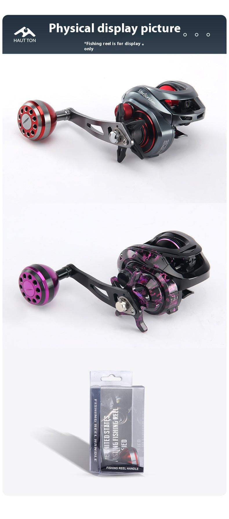 Water Drop Wheel Modified Metal Single Crank Handle Drum Wheel Single Crank Arm Fishing Wheel Spherical Grip Ball 36.6g New Product