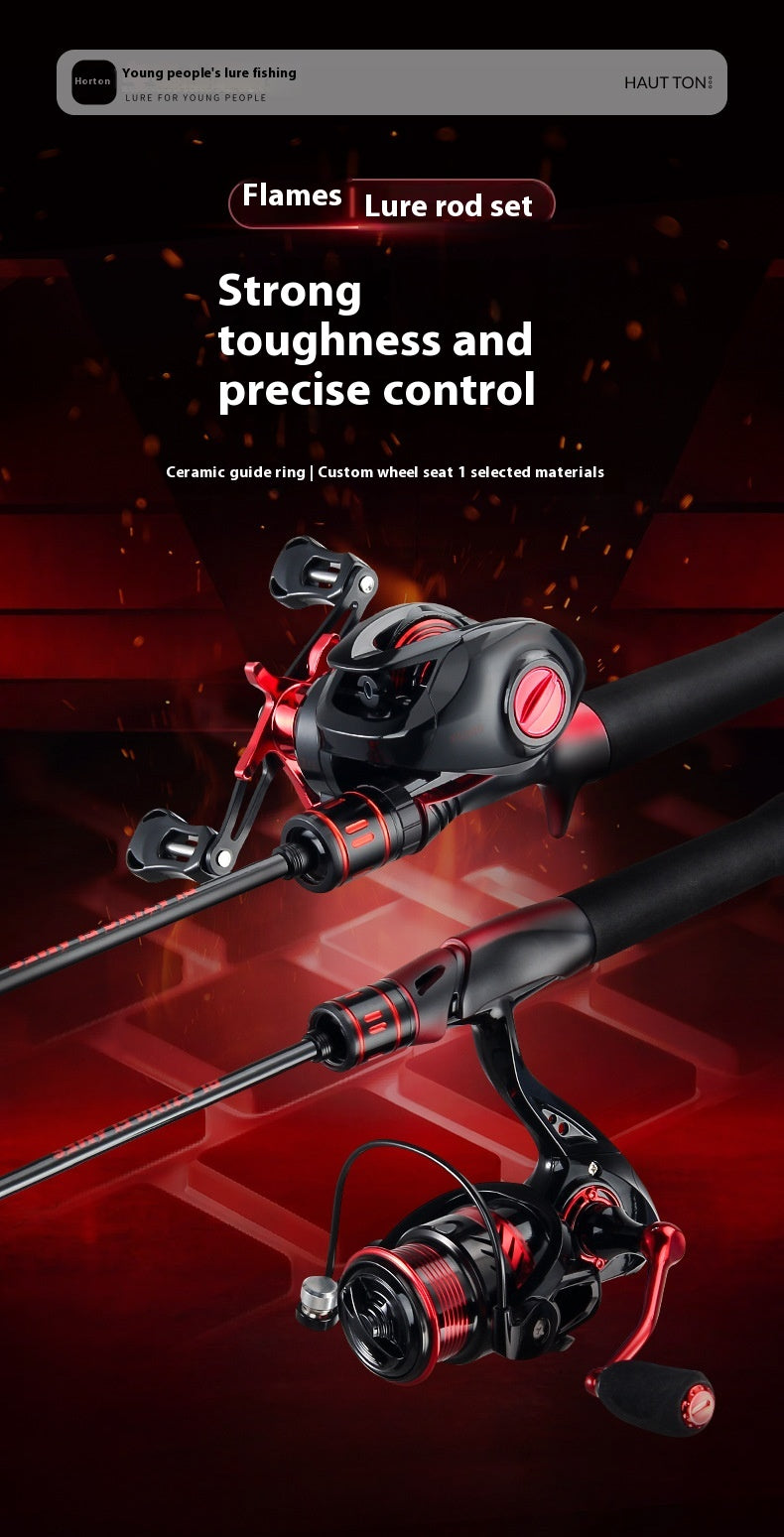 Lure Rod Full Set 1.68m Fishing Rod Set with Baitcasting Reel Gun Handle Fishing Rod Straight Handle UL Micro Rod Horse Mouth Rod