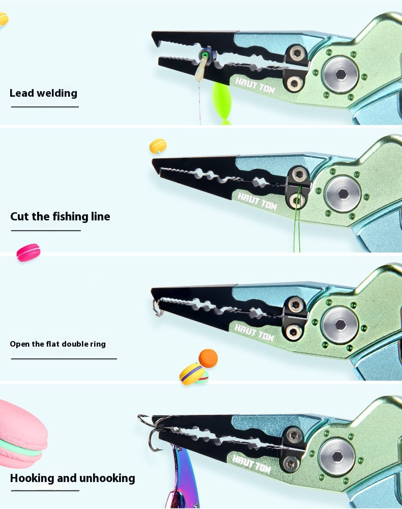 Lure Multi-Function Fish Control Device Lure Pliers Set Wholesale Portable Night Fishing Open Loop Line Cutter with Safety Rope