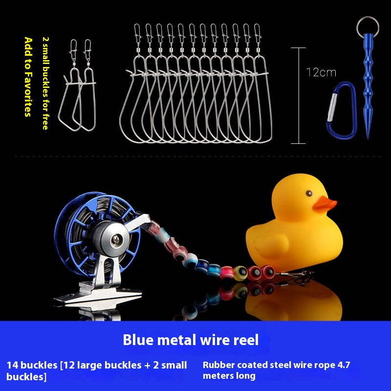 Haodun Little Yellow Duck Live Fish Clip Wholesale Metal Stainless Steel Lure Live Fish Clip Set Fish Lock Clip Fish Clip Wheel Fishing Clip