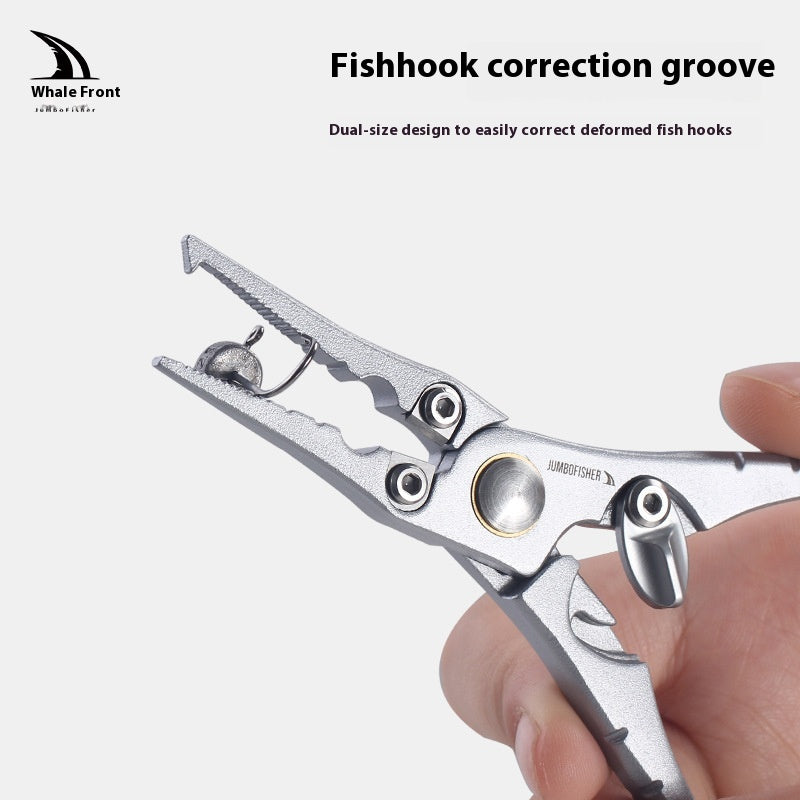 Multifunctional Micro Lure Pliers with Anti-Lost Rope, Rust-Resistant Aluminum Alloy Pliers for Hook Removal, Ring Opening, and Lead Pressing Lure Pliers