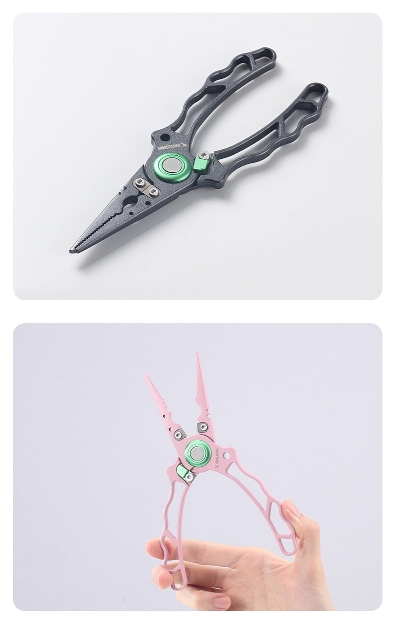Stainless Steel Integrated Lure Pliers Multi-Functional Fishing Lure Pliers Fish Control Fishing Bait Change Line Cutting Ring Opening Fishing Gear