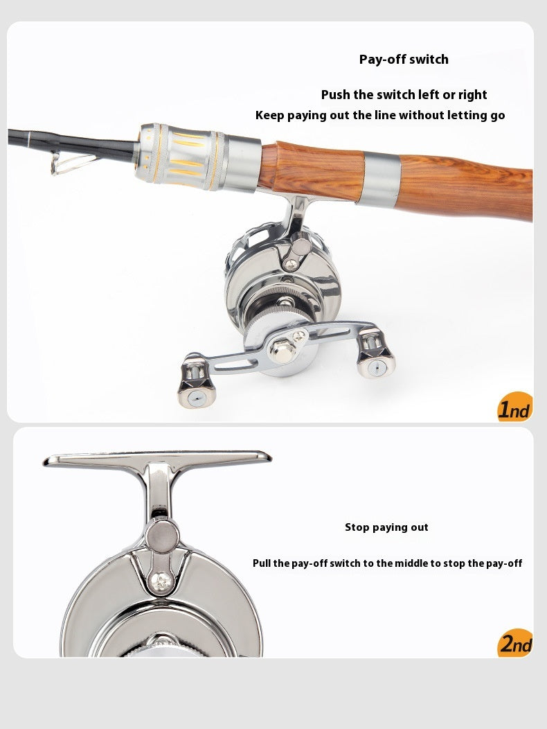 Ice Fishing Reel Winter Fishing Reel Raft Fishing Reel Double Arm High Leg Fishing Reel Point Release Line Raft Reel Front Fishing Reel