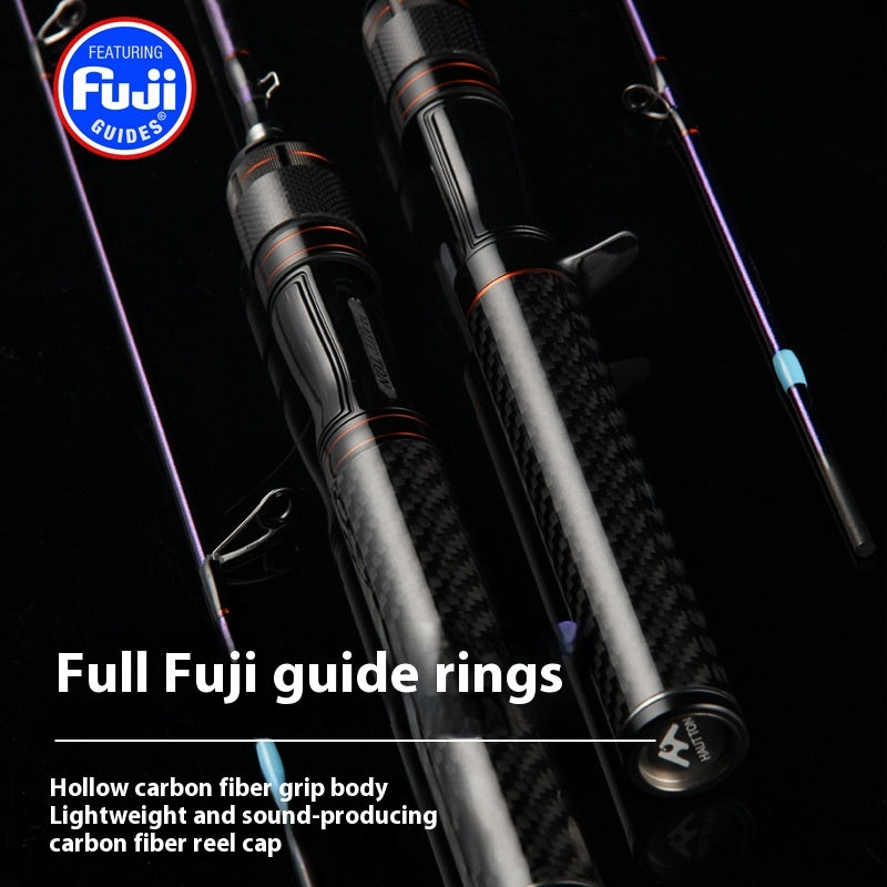 Full Fuji O-Ring Lure Rod Full Carbon Handle UL Adjustable Micro Bait Fishing Rod Sound Wheel Seat Cap Fishing Rod