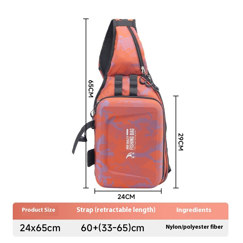 Multifunctional Waterproof Lure Backpack Single Shoulder Crossbody Lure Bag with Rod Insertion Wholesale Fishing Bag Bait Bag