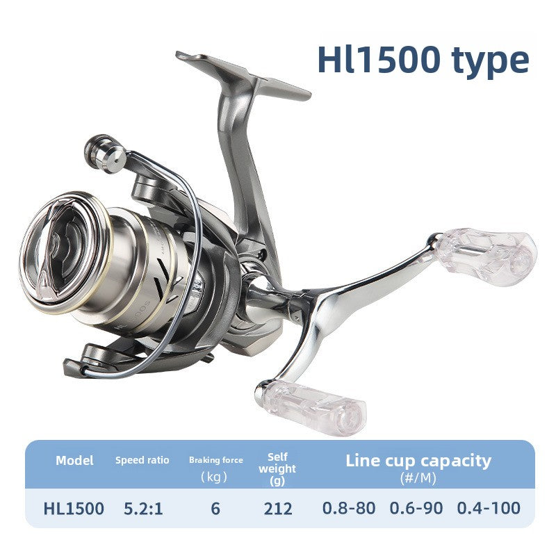 Micro Lure Spinning Reel Wholesale Fishing Reel Floating Reel Lure Reel Metal Line Cup Long Casting Reel Gray Wolf